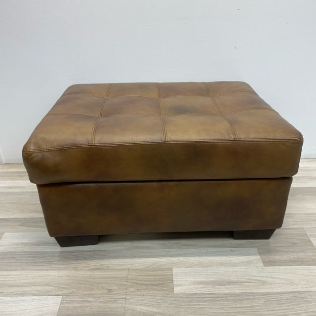 Brown Leather Ottoman