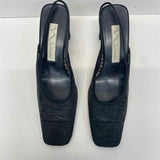 Nina Size 8 Women's Black Shimmer Slingback Shoes