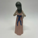 Lladro Figurine he dreamer Girl in Pink Dress Holding a hat