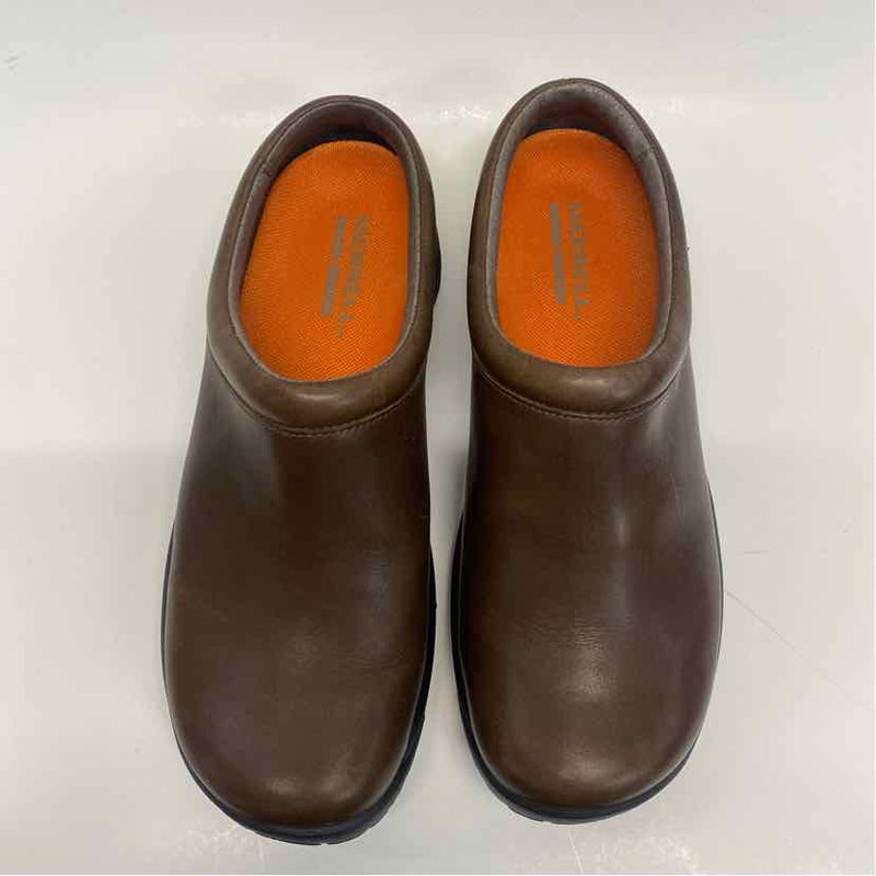 Merrell Size 8 Women's Brown Solid Slip On Clogs