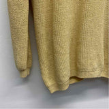 St. John Size M Women's Gold Solid Button Up Sweater