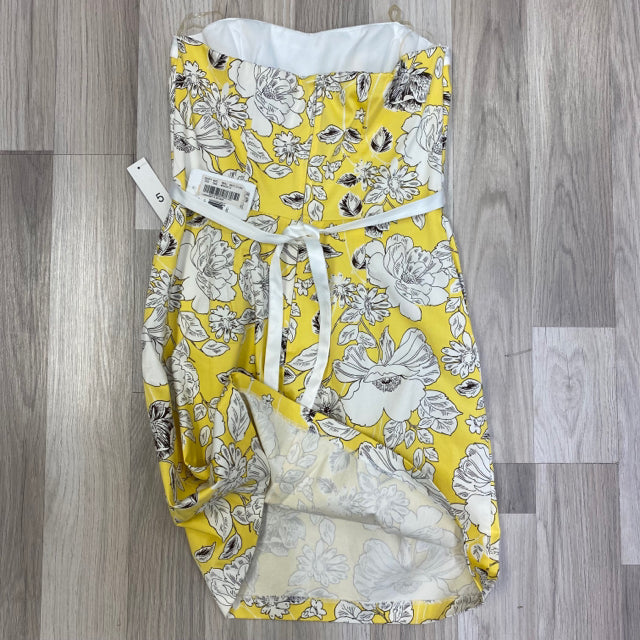 Teeze Me Women's Size XS-5 Yellow-Multicolor Floral Strapless Dress