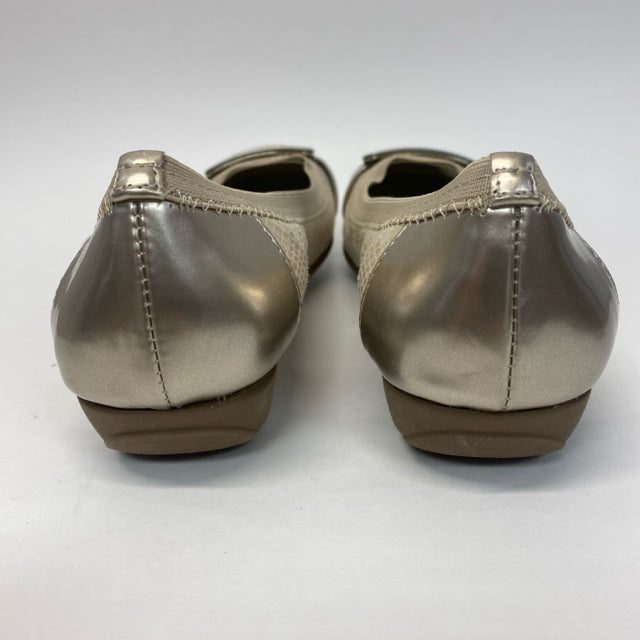 Anne Klein Size 7 Women's Beige Shimmer Ballet Flats Shoes