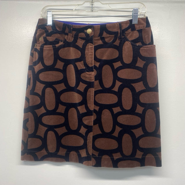 Boden Size 6 Women's Brown-Black Pattern Pencil-Knee Skirt