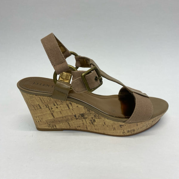 Ellen Tracy Size 8 Women's Brown Solid Wedge Sandals