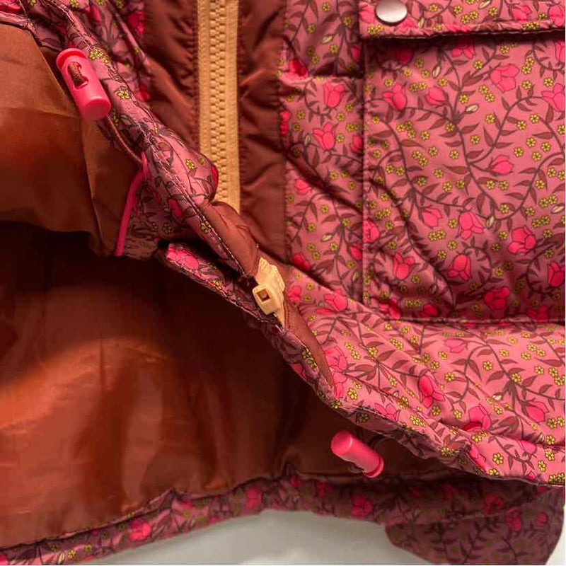 Numph Women's Size L Purple-Pink Floral Puffer Coat