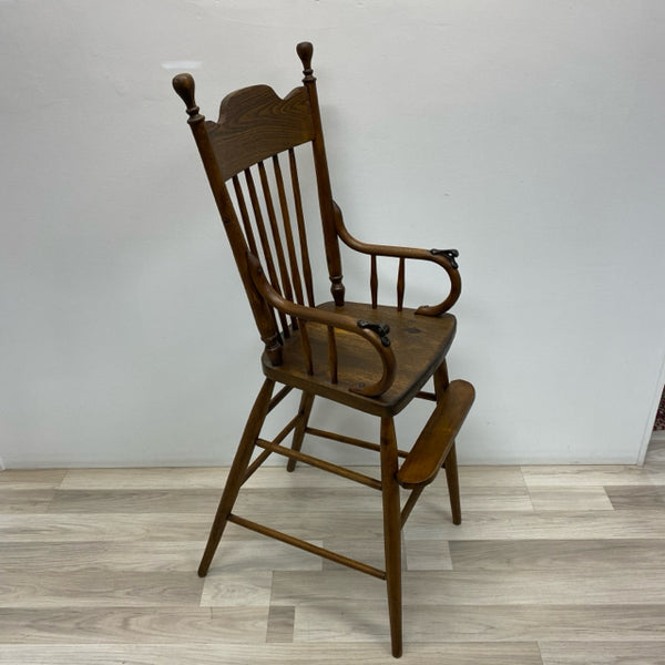 Antique Brown Wood High Chair