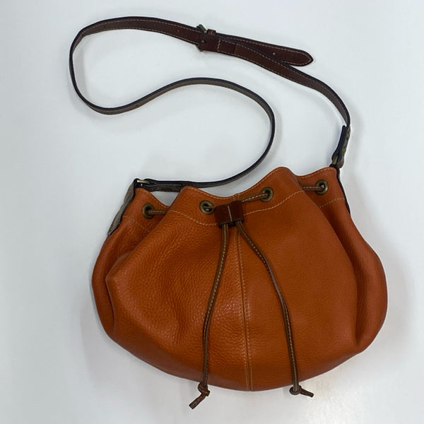 Mulberry Orange Leather Pebbled Bucket Handbag