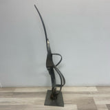 Contemporary Welded Gray Steel Sculpture