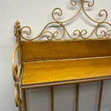 Folding Beige Metal-Wood Baker's Rack