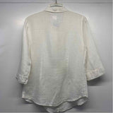 120% Lino Size S Women's White Solid Button Up Shirt