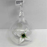 Artful Home Hanging Clear Glass Ball Ornament w Paper Lily Inside