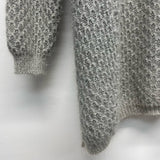 Angela Mara Size S-M Women's Light Gray Textured Maxi Cardigan Sweater