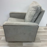Solid Gray Microsuede Swivel Rocking Chair