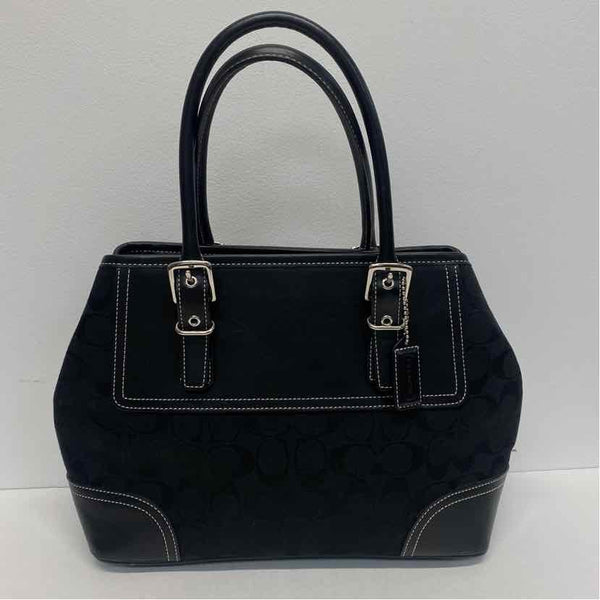 Coach Black Canvas Monogram Shoulder Handbag