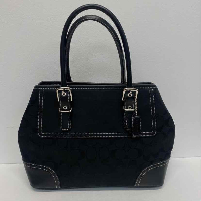 Coach Black Canvas Monogram Shoulder Handbag