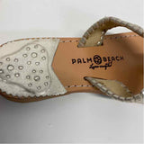 Palm Beach Size 7.5 Women's Gold Solid Camel Toe Sandals