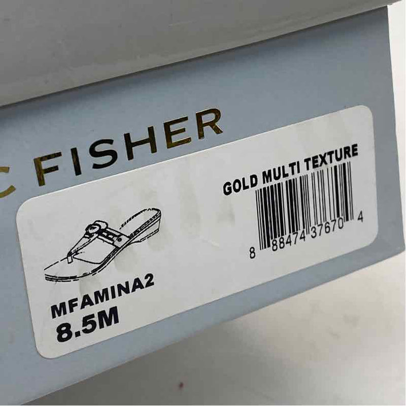 Marc Fisher Size 8.5 Women's Gold Shimmer Camel Toe Sandals