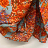 Sundace Size L Women's Red-Aqua Pattern Boho Dress