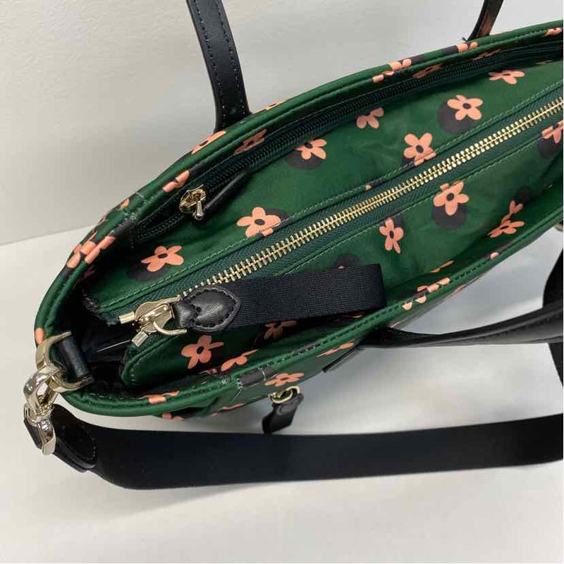 Kate Spade Green-Multi Fabric Floral Nylon Crossbody Handbag