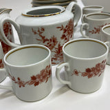 Vista Alegre White-Red Fine China Tea Set