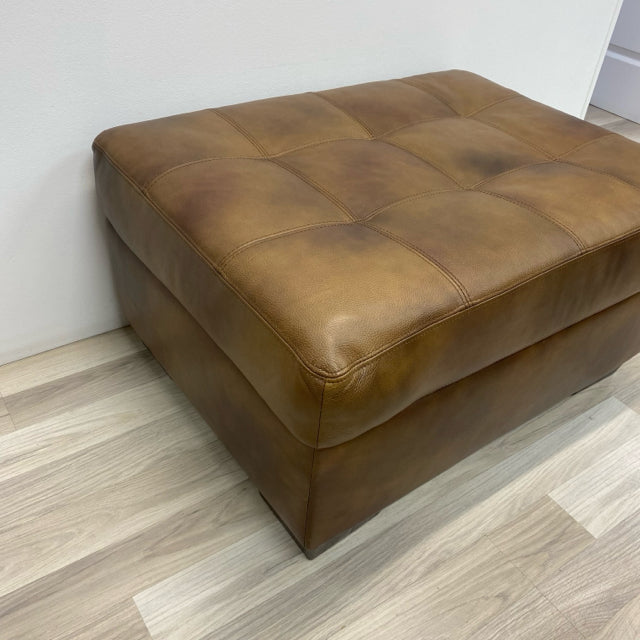 Brown Leather Ottoman
