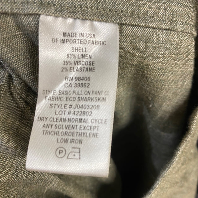 Theory Women's Size 4 Green Tweed Cropped Pants