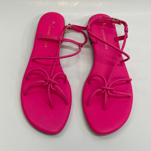 Anthropologie Size 6 Women's Hot Pink Solid Strappy Sandals