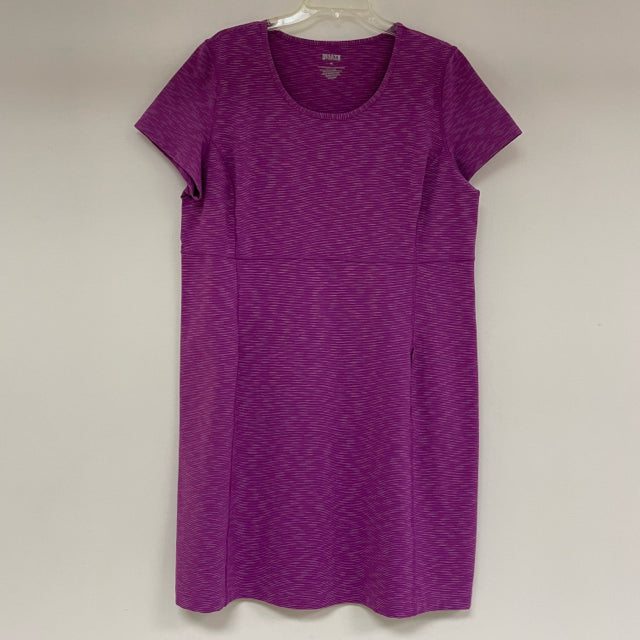 Duluth Trading Size Xl Women's Purple Stripe Short Sleeve Dress