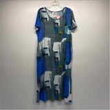 Parsley & Sage Size L Women's Blue-Multi Patchwork Maxi Dress