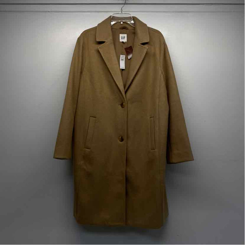 Gap Women s Size L Tan Solid Overcoat Coat Treasures Upscale Consignment