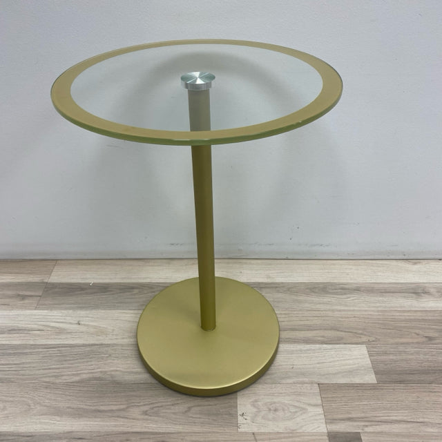 Round Gold-Clear Metal-GLass Table