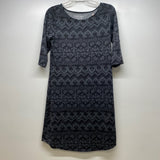 Soybu Size M Women's Black-Gray Pattern A Line Dress