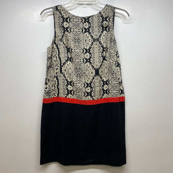 Loft Ann Taylor Size 2P-XS Women's Black-White Pattern Sleeveless Dress