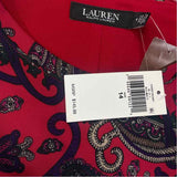 Lauren Ralph Lauren Size 14-L Women's Red-Multi Paisley Sheath Dress