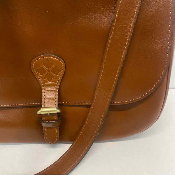 Patricia Nash Brown Leather Solid Crossbody Handbag
