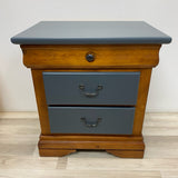 Side Table Progressive Furniture Brown-Gray Solid Wood 3 Drawers