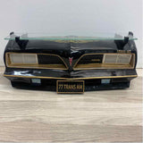 Black Pontiac Trans Am Floating Wall Glass Shelf w LED Headlights