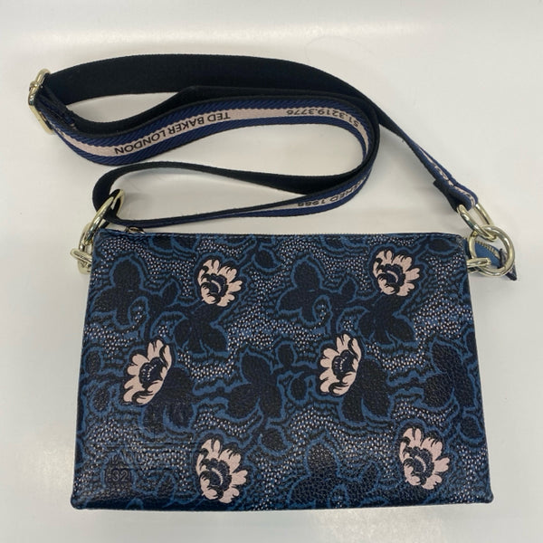 Ted Baker Blue-Multicolored Leather Floral Crossbody Handbag