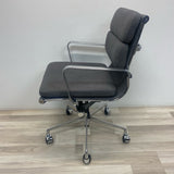 Gray Fabric Desk Chair w Chrome Accents