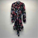 Alex Marie Size 12-L Women's Black-Multi Floral Button Up Dress