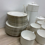 Lenox Kate Spade New York Chapel Hill White-Silver Tea Set Service for 11