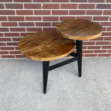 2 level World Market Black-Brown Wood-Metal Table