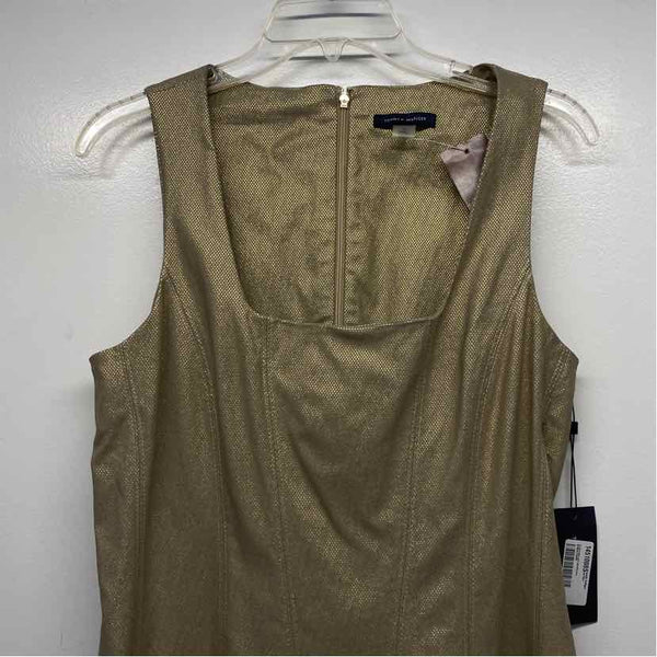 Tommy Hilfiger Size 10-M Women's Gold Shimmer Fit And Flare Dress