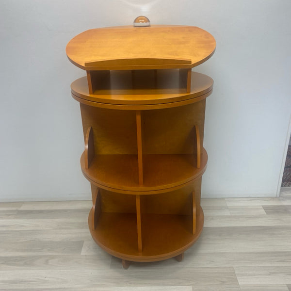 Brown Wood Carousel  Bookshelf Display