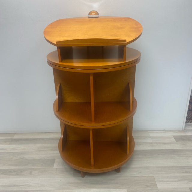 Brown Wood Carousel  Bookshelf Display