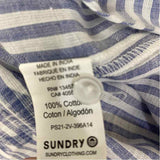 Sundry Size 1-S Women's Blue-White Stripe Button Up Shirt