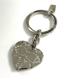 Coach Silver Shimmer Metal Heart Shape Locket Keychain