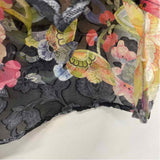 Citron Santa Monica Size S Women's Black-Multi Patchwork Button Up Blouse
