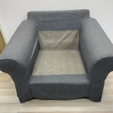 Gray Fabric Tweed Arm Chair